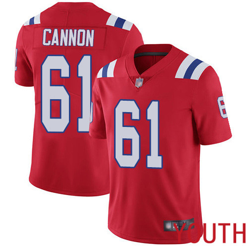 New England Patriots Football 61 Vapor Limited Red Youth Marcus Cannon Alternate NFL Jersey